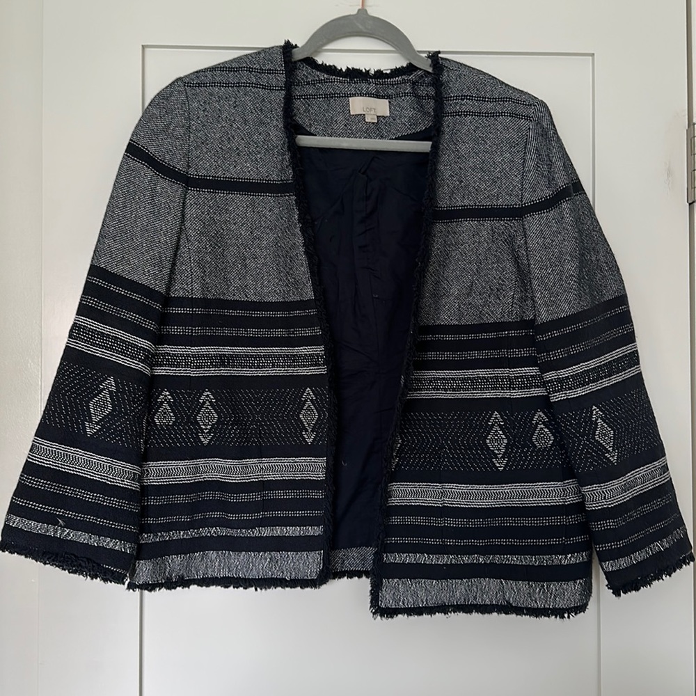 Navy 3/4 sleeve blazer/jacket